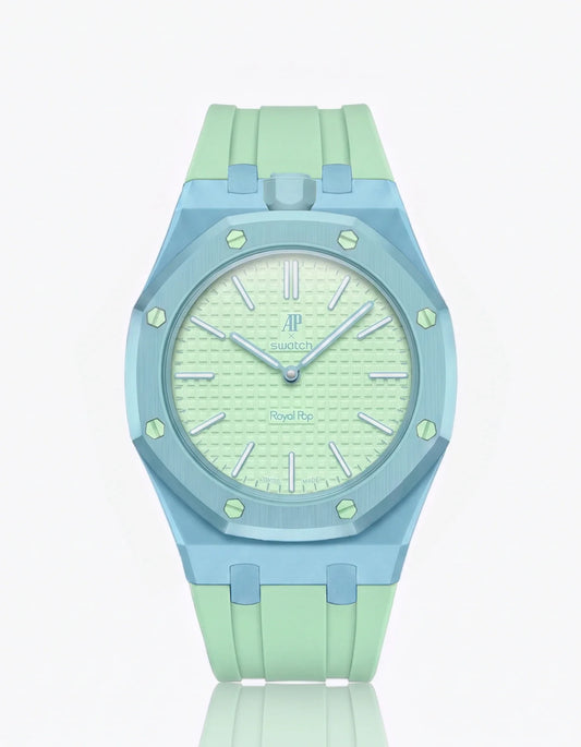 Rubber Strap & Case For AP x Swatch Royal Pop Blaue Acht
