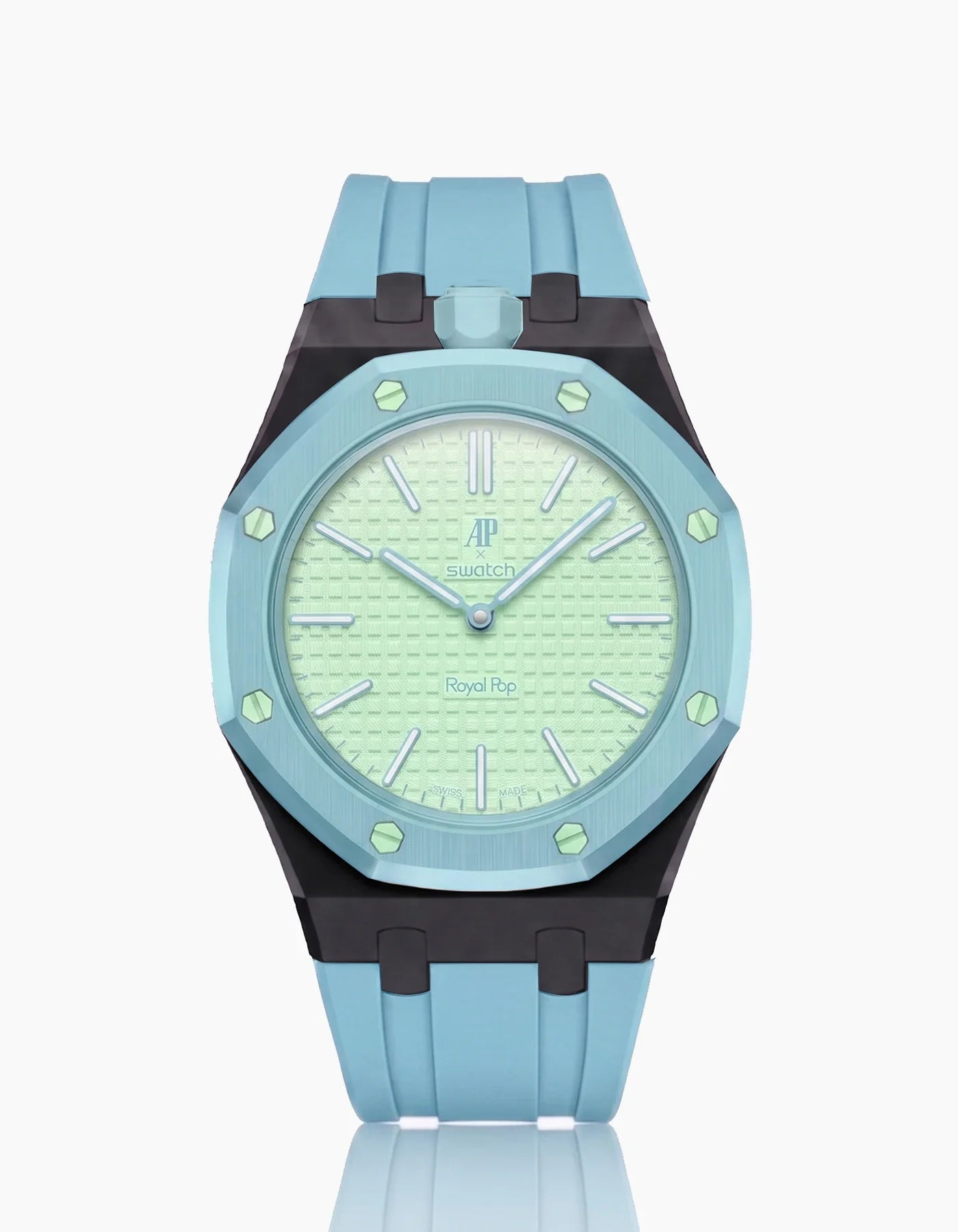 Rubber Strap & Case For AP x Swatch Royal Pop Blaue Acht