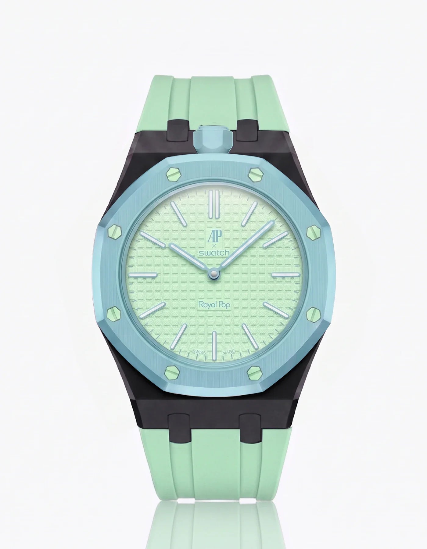 Rubber Strap & Case For AP x Swatch Royal Pop Blaue Acht