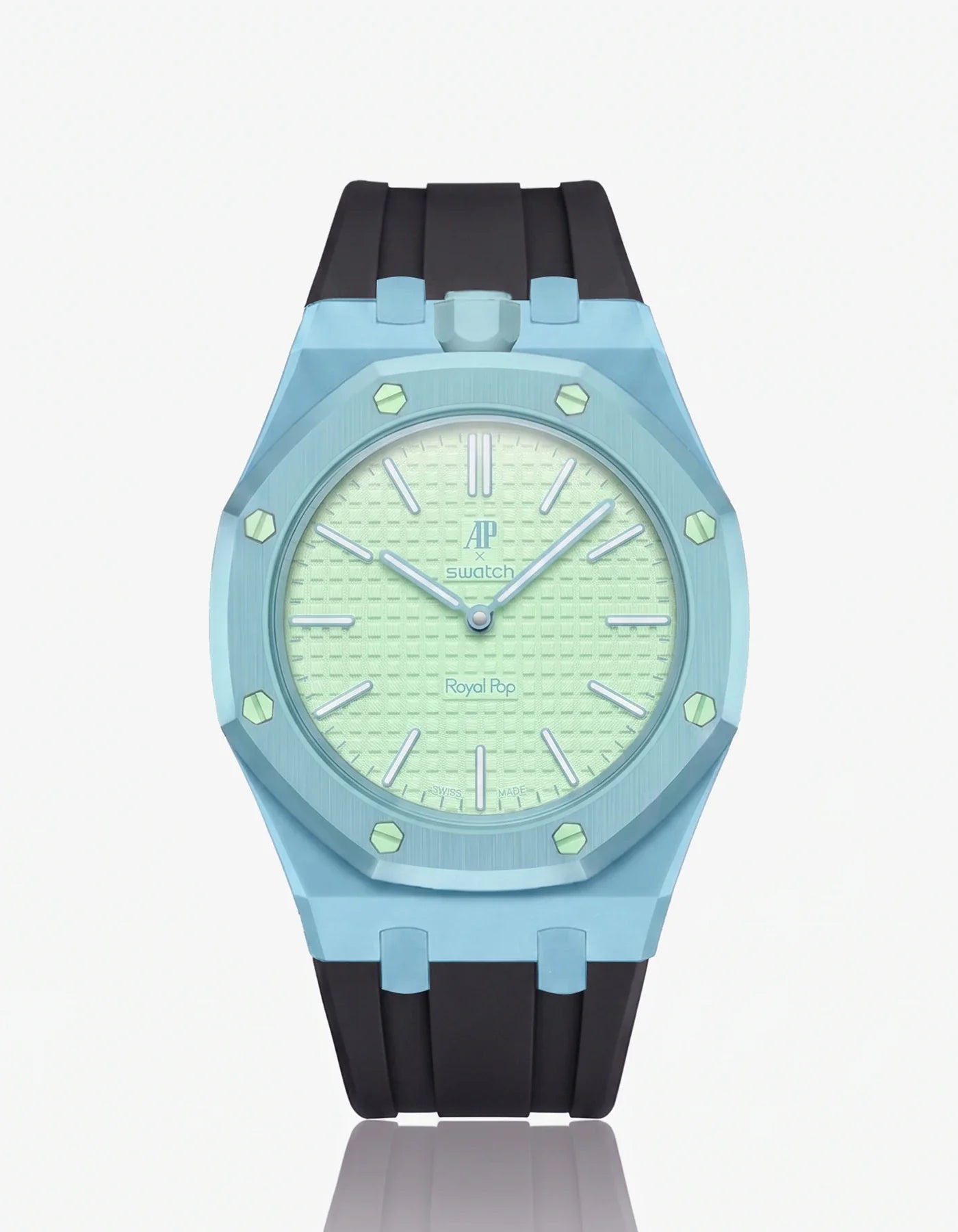 Rubber Strap & Case For AP x Swatch Royal Pop Blaue Acht