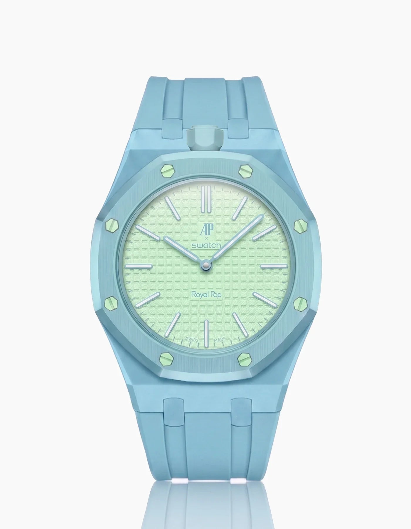 Rubber Strap & Case For AP x Swatch Royal Pop Blaue Acht