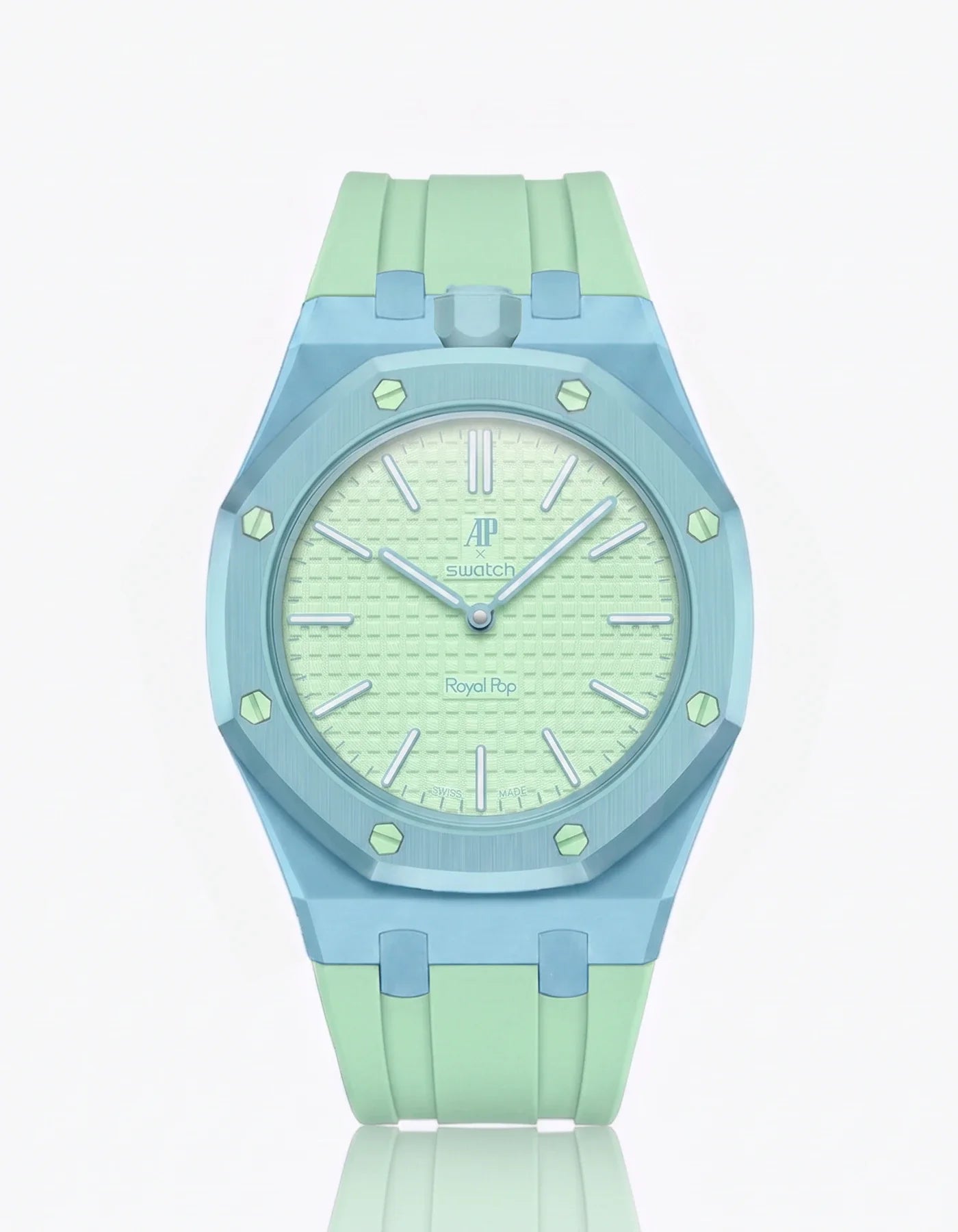 Rubber Strap & Case For AP x Swatch Royal Pop Blaue Acht