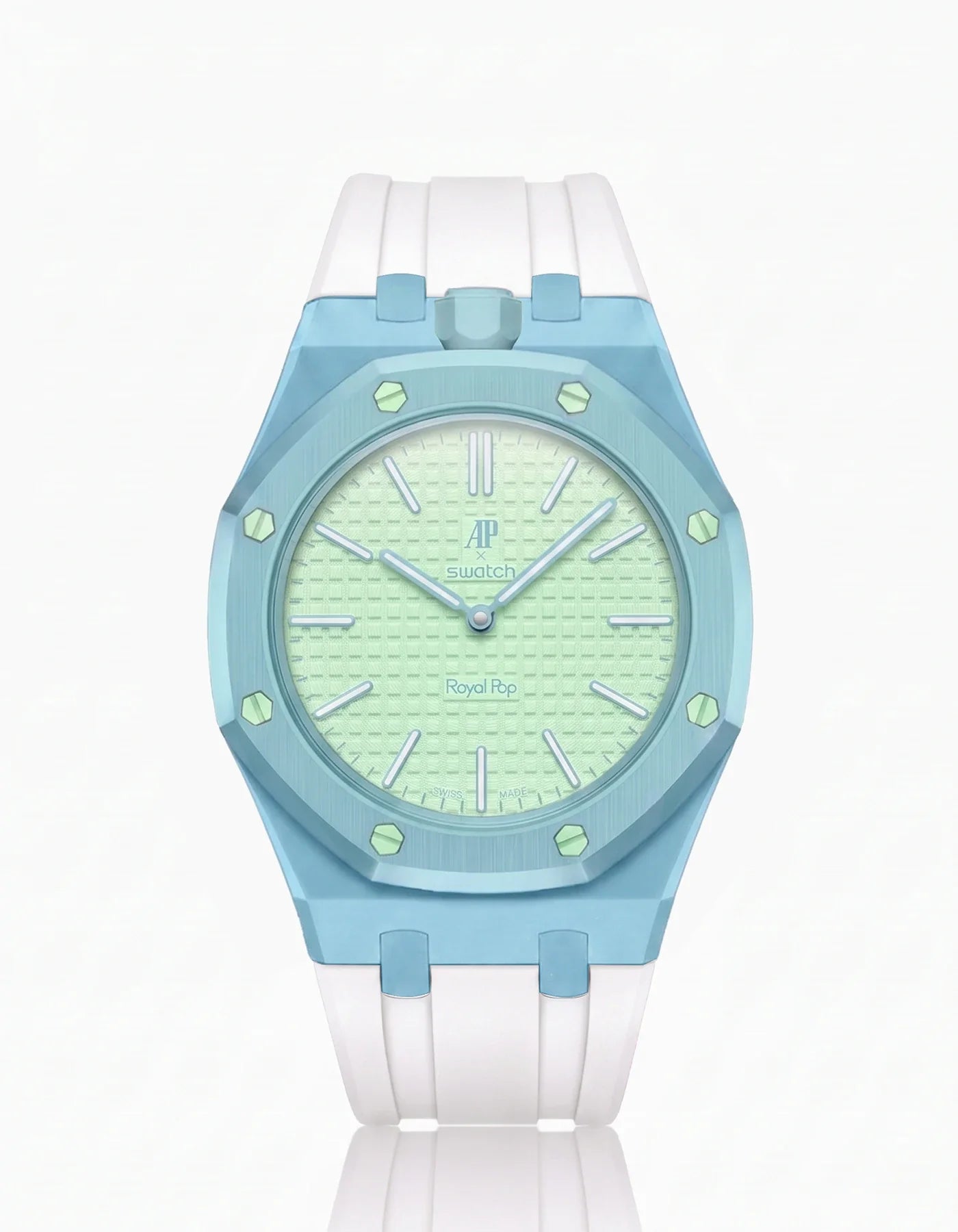 Rubber Strap & Case For AP x Swatch Royal Pop Blaue Acht