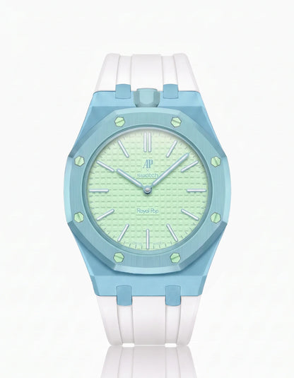 Rubber Strap & Case For AP x Swatch Royal Pop Blaue Acht