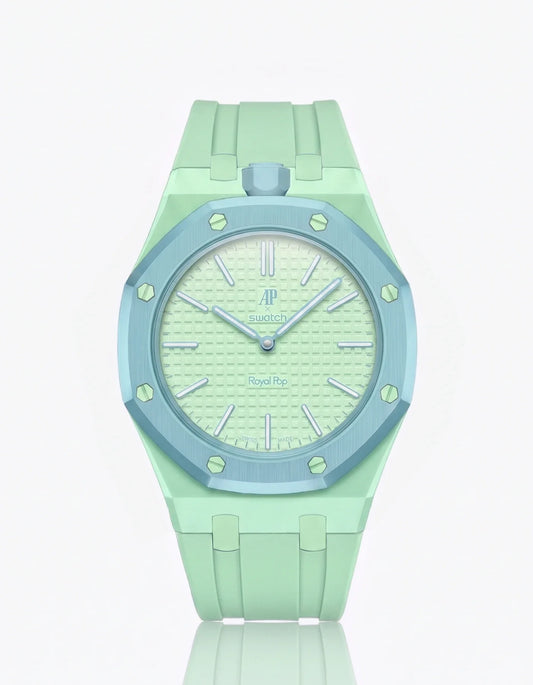 Rubber Strap & Case For AP x Swatch Royal Pop Blaue Acht