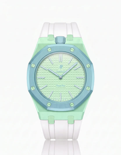 Rubber Strap & Case For AP x Swatch Royal Pop Blaue Acht
