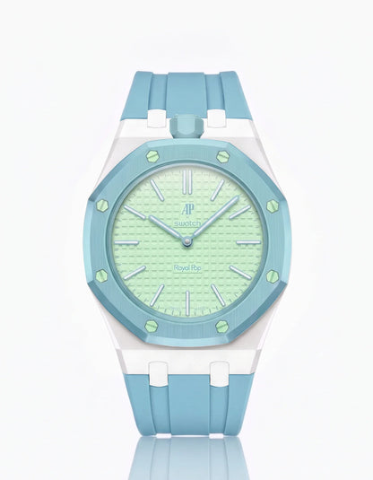 Rubber Strap & Case For AP x Swatch Royal Pop Blaue Acht