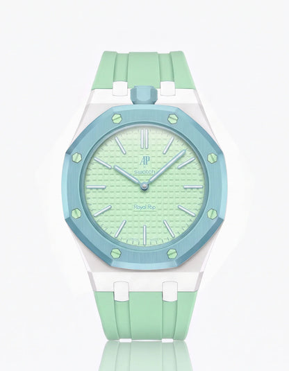 Rubber Strap & Case For AP x Swatch Royal Pop Blaue Acht
