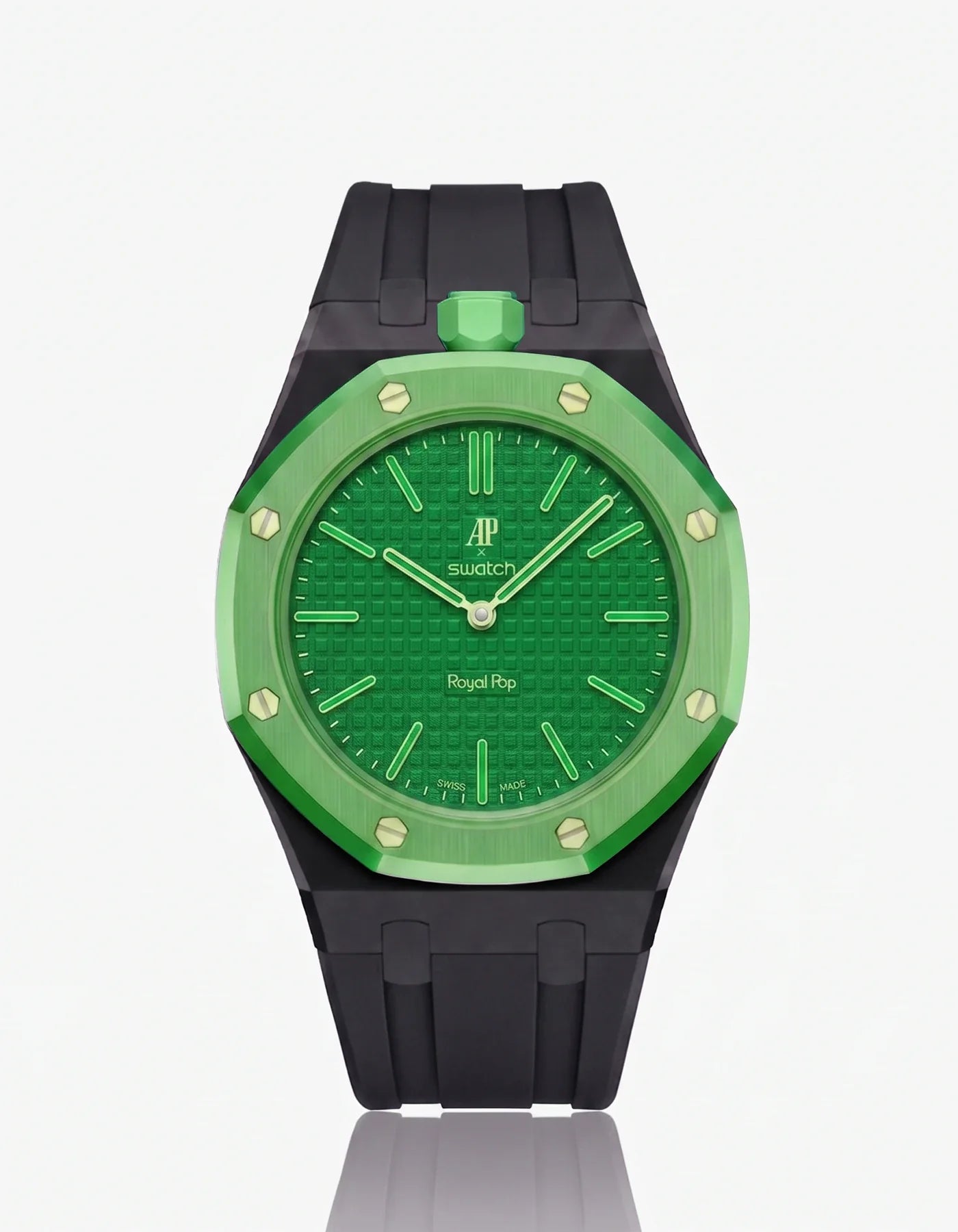 Rubber Strap & Case For AP x Swatch Royal Pop Green Eight
