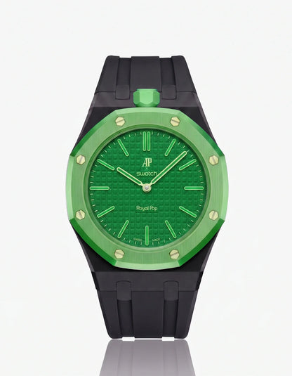 Rubber Strap & Case For AP x Swatch Royal Pop Green Eight