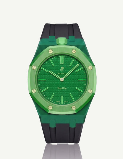 Rubber Strap & Case For AP x Swatch Royal Pop Green Eight