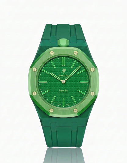 Rubber Strap & Case For AP x Swatch Royal Pop Green Eight