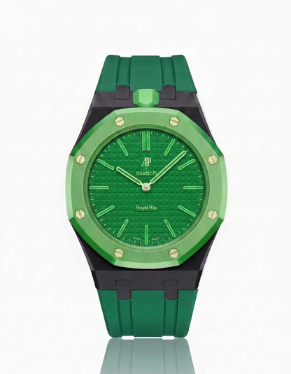Rubber Strap & Case For AP x Swatch Royal Pop Green Eight
