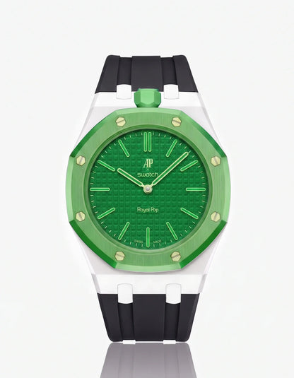 Rubber Strap & Case For AP x Swatch Royal Pop Green Eight