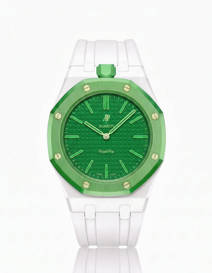 Rubber Strap & Case For AP x Swatch Royal Pop Green Eight