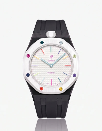Rubber Strap & Case For AP x Swatch Royal Pop Huit Blanc