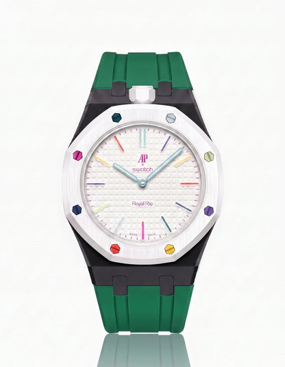 Rubber Strap & Case For AP x Swatch Royal Pop Huit Blanc