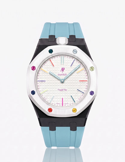 Rubber Strap & Case For AP x Swatch Royal Pop Huit Blanc