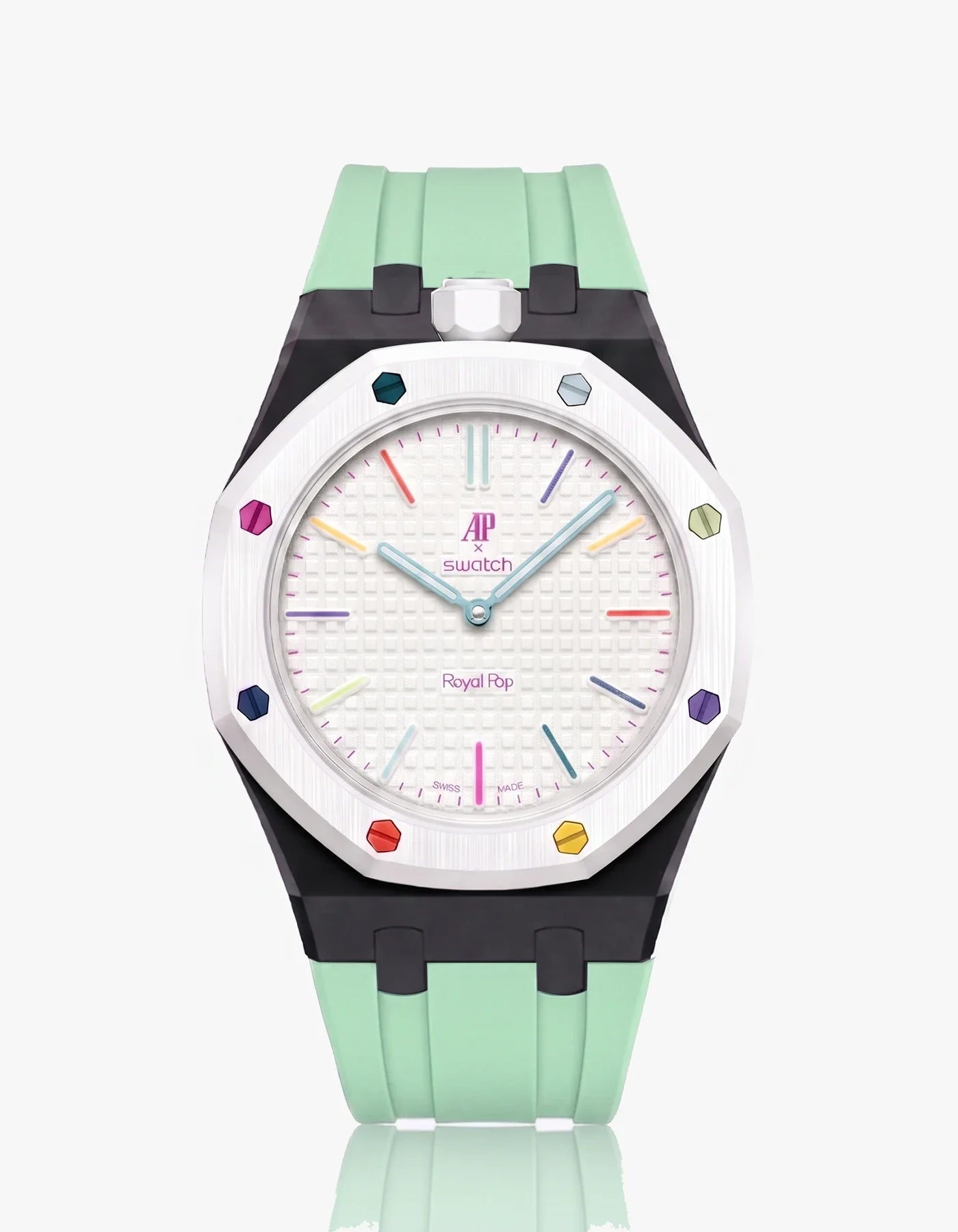Rubber Strap & Case For AP x Swatch Royal Pop Huit Blanc