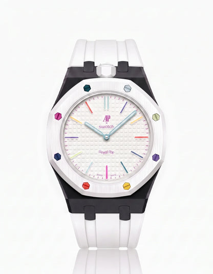 Rubber Strap & Case For AP x Swatch Royal Pop Huit Blanc