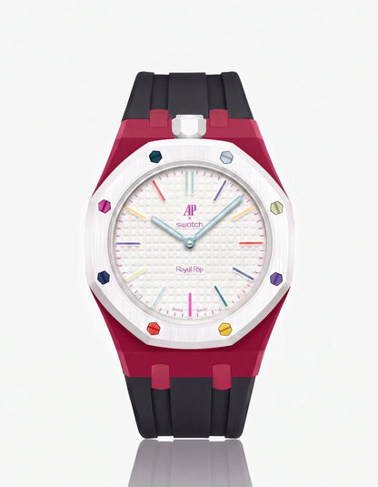 Rubber Strap & Case For AP x Swatch Royal Pop Huit Blanc