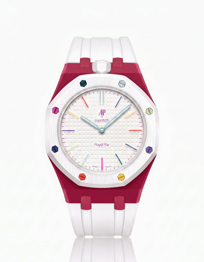 Rubber Strap & Case For AP x Swatch Royal Pop Huit Blanc
