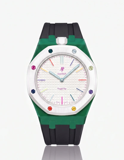 Rubber Strap & Case For AP x Swatch Royal Pop Huit Blanc