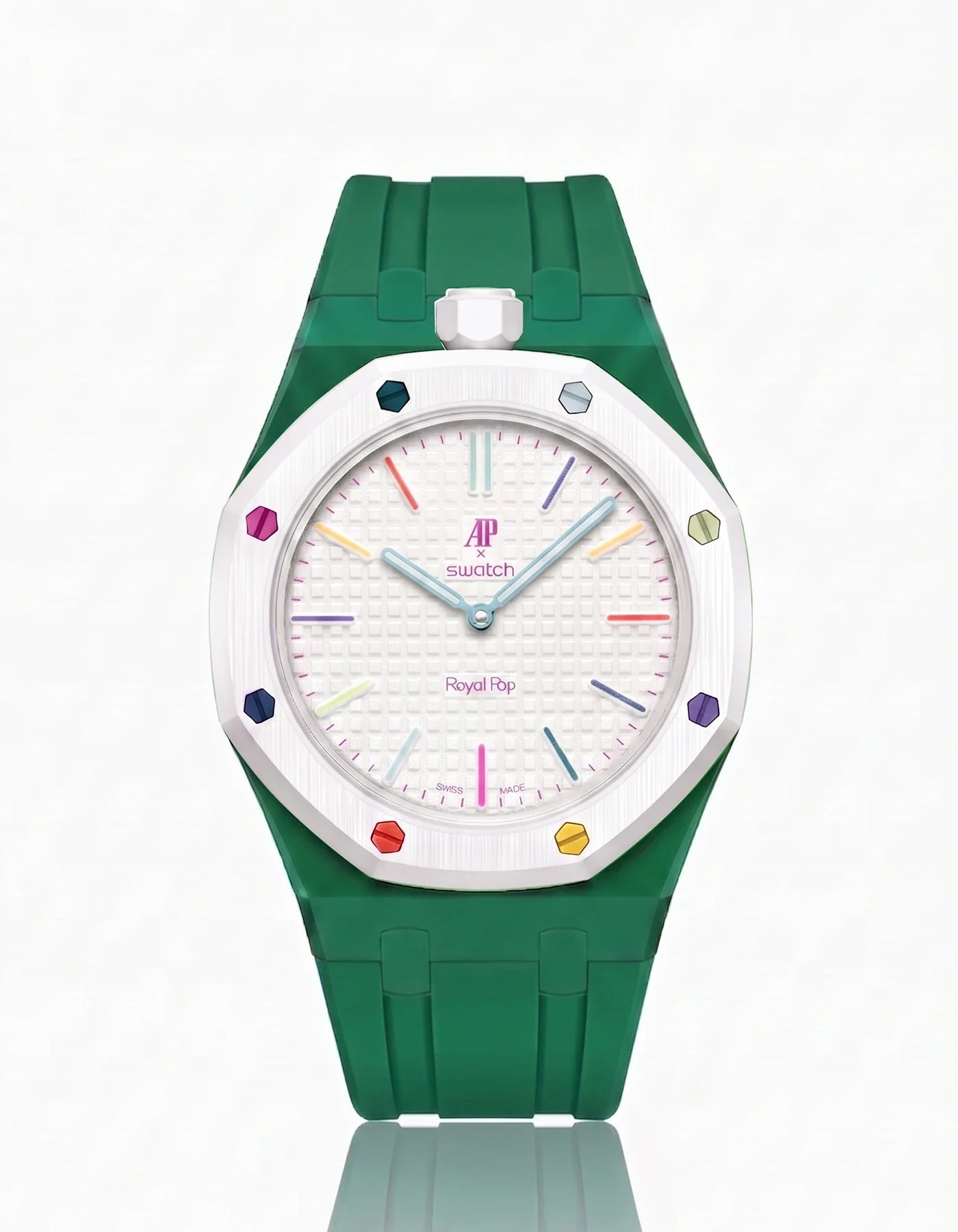 Rubber Strap & Case For AP x Swatch Royal Pop Huit Blanc