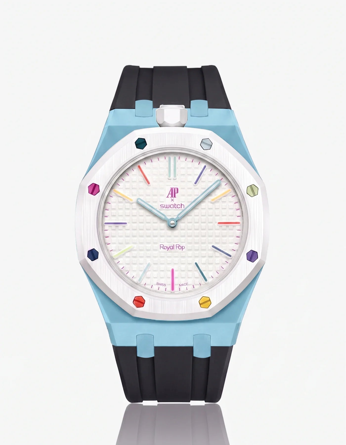 Rubber Strap & Case For AP x Swatch Royal Pop Huit Blanc