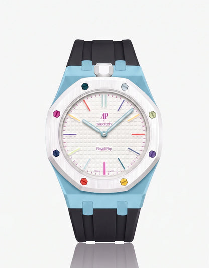 Rubber Strap & Case For AP x Swatch Royal Pop Huit Blanc