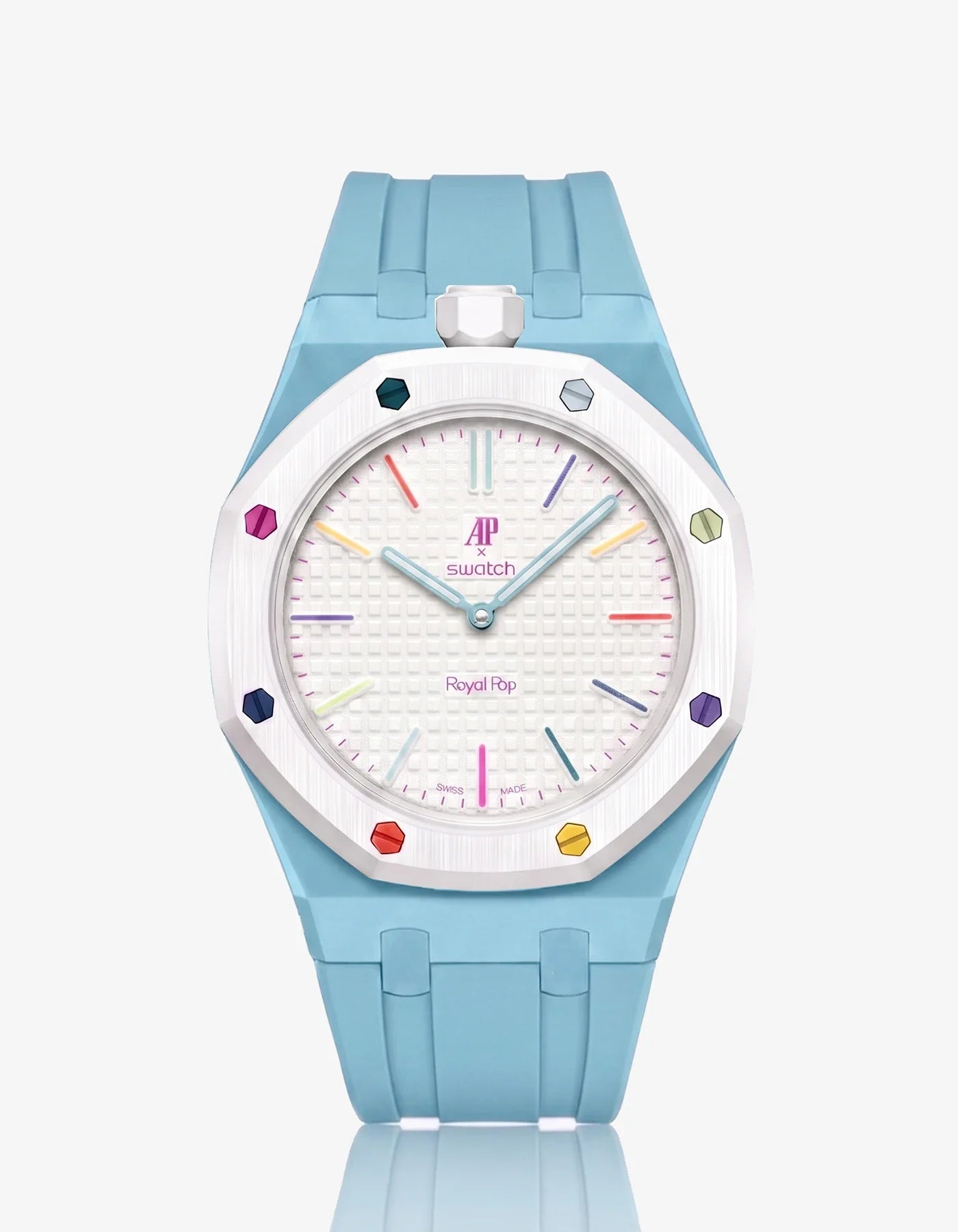 Rubber Strap & Case For AP x Swatch Royal Pop Huit Blanc