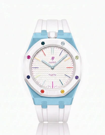 Rubber Strap & Case For AP x Swatch Royal Pop Huit Blanc