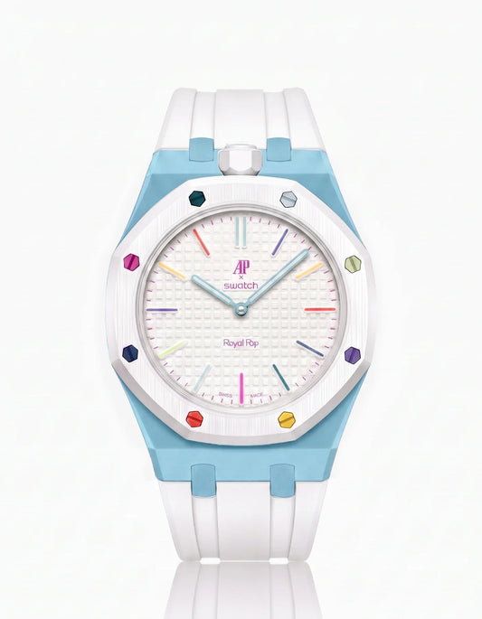 Rubber Strap & Case For AP x Swatch Royal Pop Huit Blanc