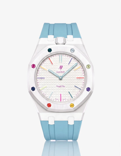 Rubber Strap & Case For AP x Swatch Royal Pop Huit Blanc