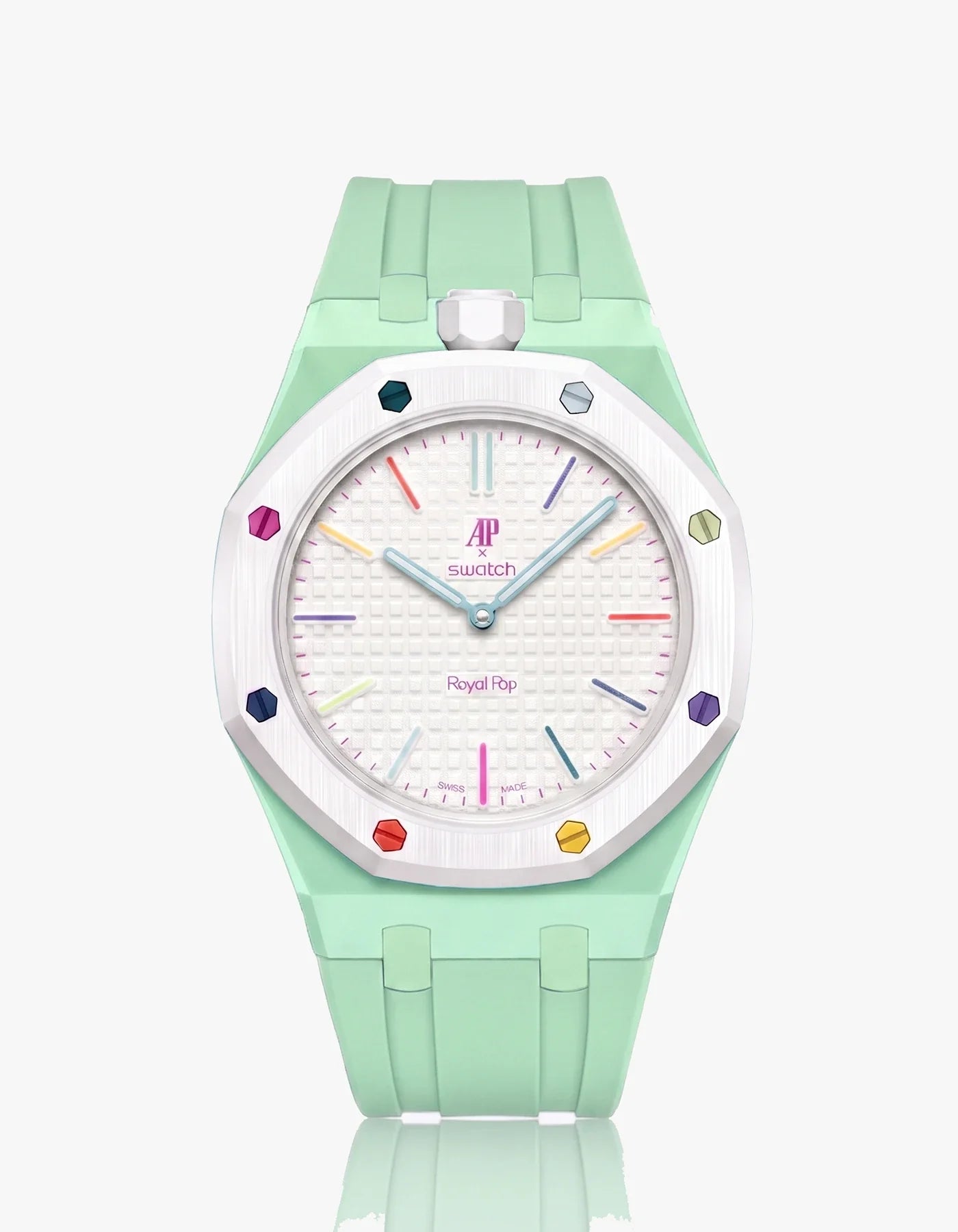 Rubber Strap & Case For AP x Swatch Royal Pop Huit Blanc