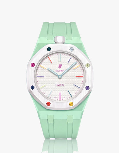 Rubber Strap & Case For AP x Swatch Royal Pop Huit Blanc