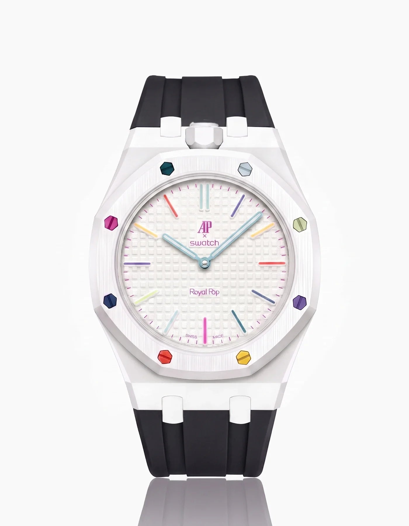 Rubber Strap & Case For AP x Swatch Royal Pop Huit Blanc