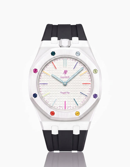 Rubber Strap & Case For AP x Swatch Royal Pop Huit Blanc