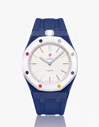 Rubber Strap & Case For AP x Swatch Royal Pop Huit Blanc