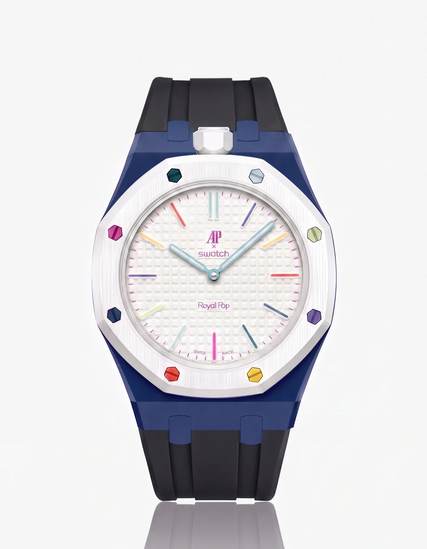 Rubber Strap & Case For AP x Swatch Royal Pop Huit Blanc