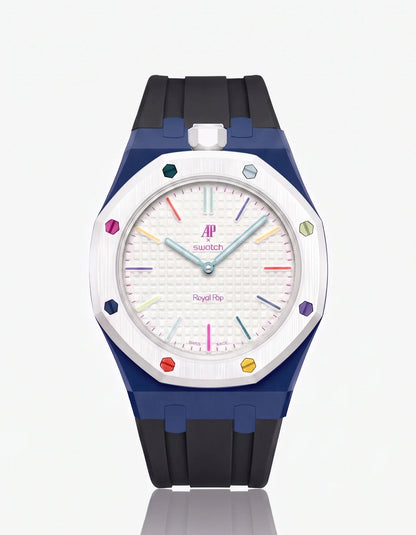 Rubber Strap & Case For AP x Swatch Royal Pop Huit Blanc