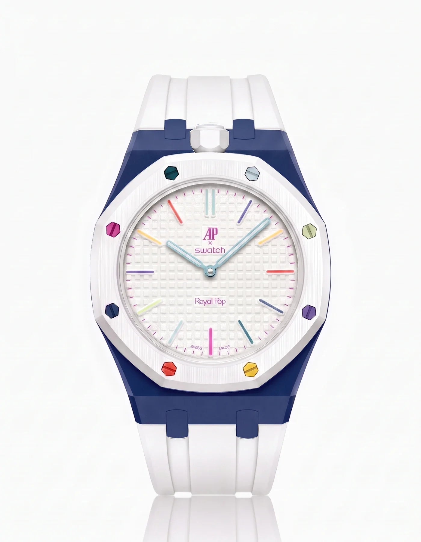 Rubber Strap & Case For AP x Swatch Royal Pop Huit Blanc