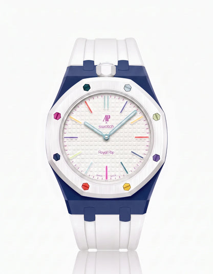 Rubber Strap & Case For AP x Swatch Royal Pop Huit Blanc