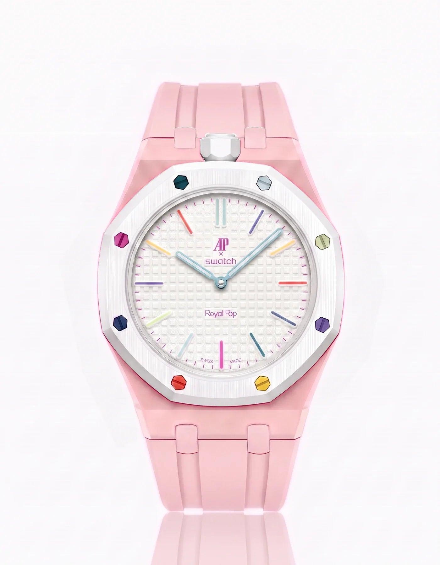 Rubber Strap & Case For AP x Swatch Royal Pop Huit Blanc