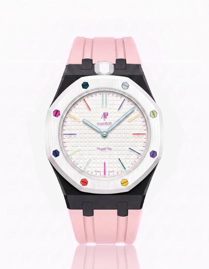 Rubber Strap & Case For AP x Swatch Royal Pop Huit Blanc