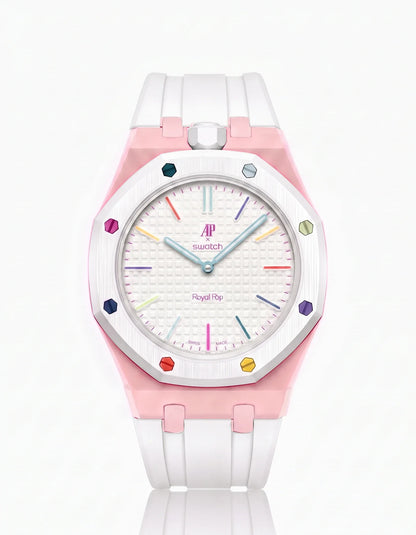 Rubber Strap & Case For AP x Swatch Royal Pop Huit Blanc