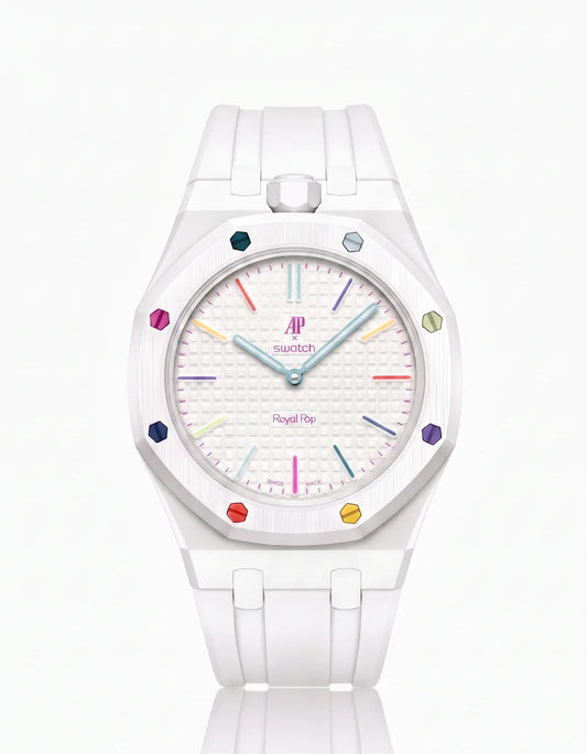 Rubber Strap & Case For AP x Swatch Royal Pop Huit Blanc