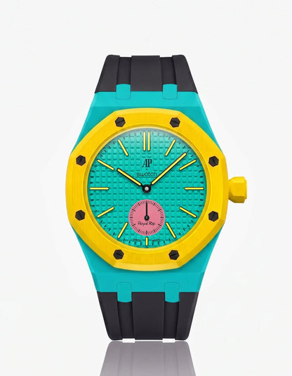 Rubber Strap & Case For AP x Swatch Royal Pop Otg Roz