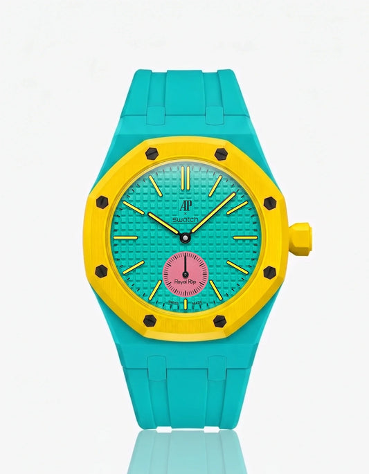 Rubber Strap & Case For AP x Swatch Royal Pop Otg Roz