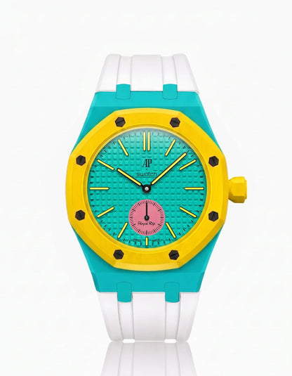 Rubber Strap & Case For AP x Swatch Royal Pop Otg Roz